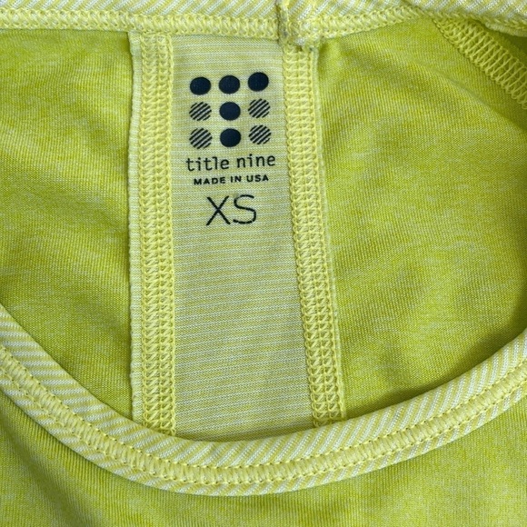 Title Nine Switzer Athletic Running Long Sleeve Top Neon Yellow Micro Striped XS - Picture 13 of 16